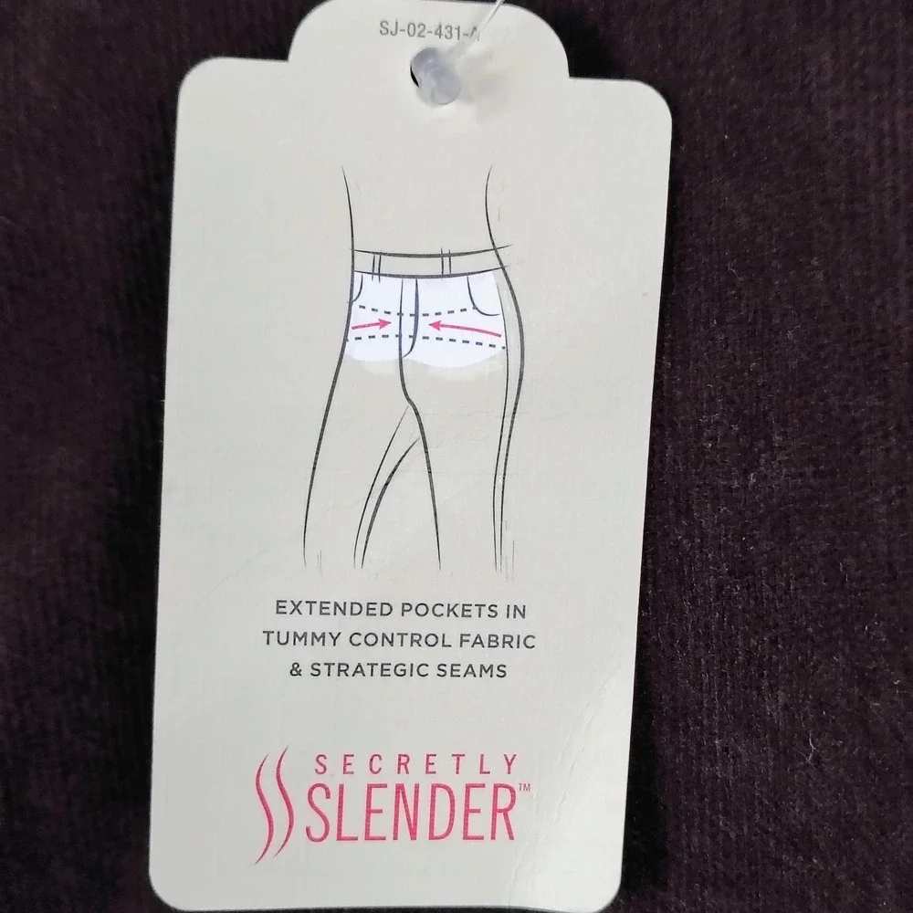 NWT St Johns Bay Womens SZ 18 Secretly Slender Straight Corduroy Brown Academia